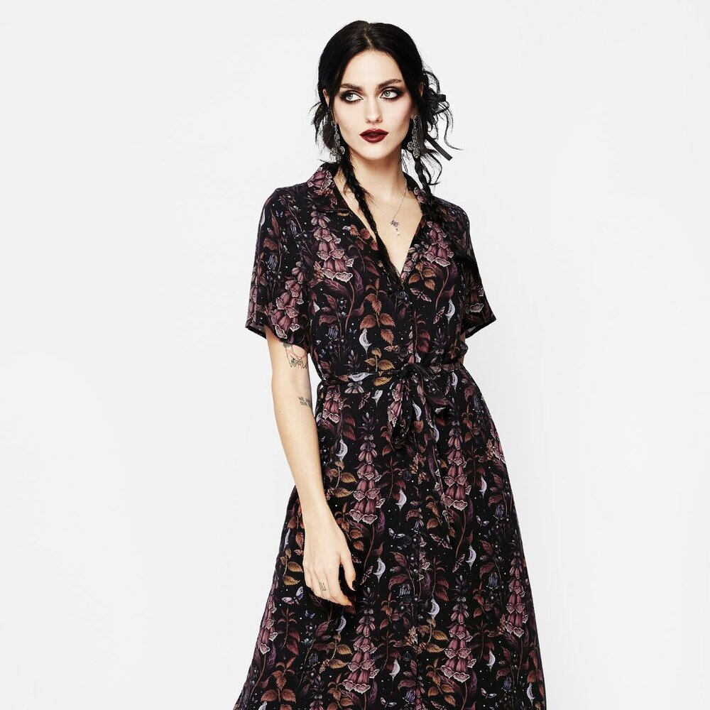 EUC, Disturbia Foxglove Midi Shirt Dress , small
